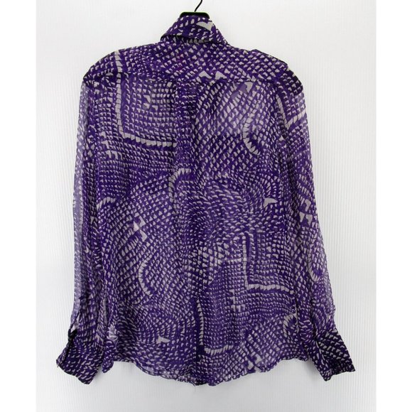 Joes Jeans Shirt Small Silk Military Top Button Up Sheer Unisex * - Picture 7 of 11